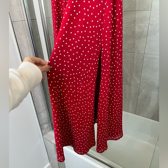 Reformation Medium Siesta Midi Dress Ruffle Smocked Polka Dot - Picture 3 of 6